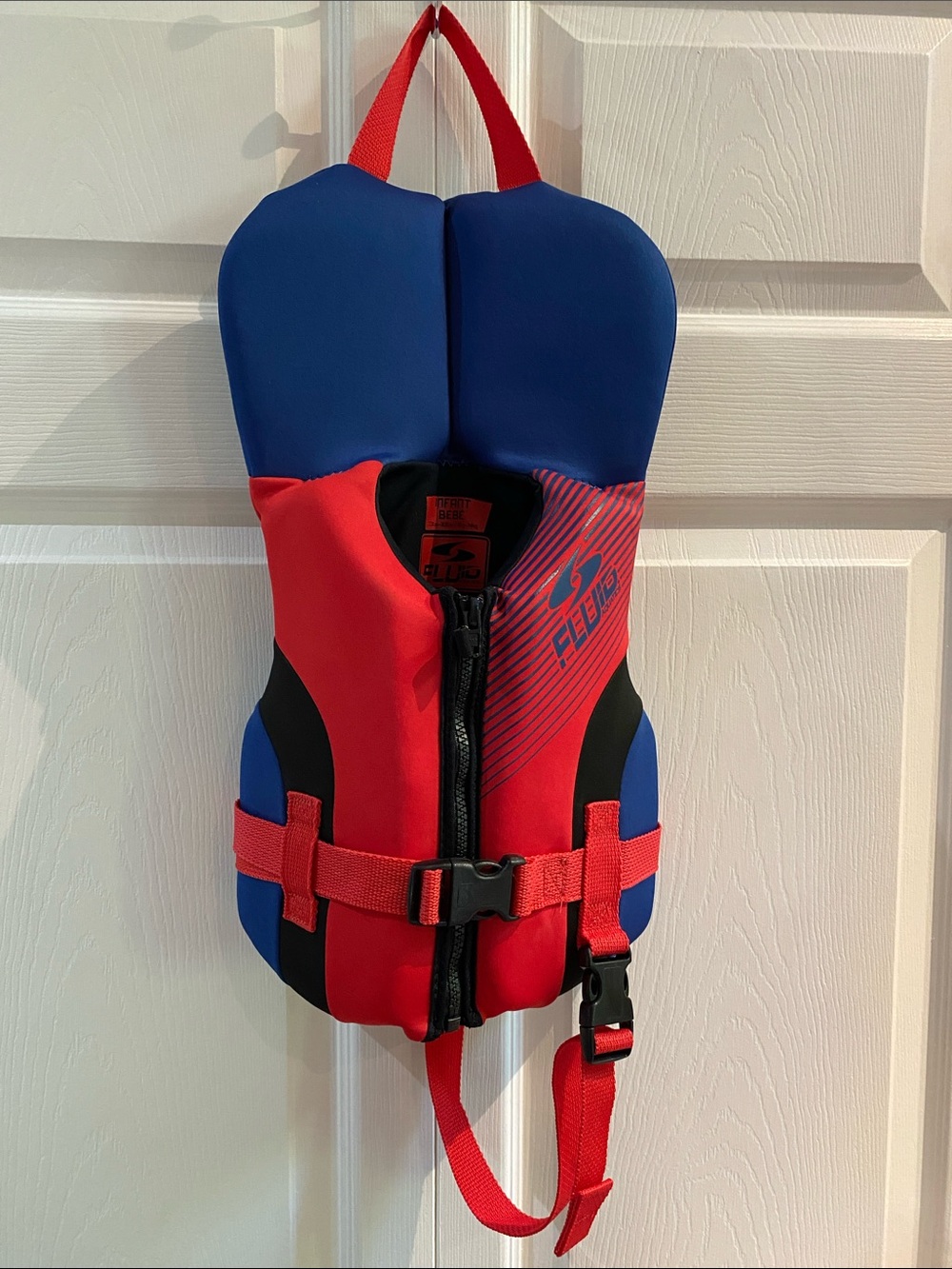 Fluid Aquatics Infant Evoprene Life Jacket PFD Vest for 20-30 lbs - Blue & Red